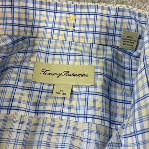 Tommy Bahama Mens Plaid Long Sleeve Button Down Shirt Size 16 34/35 Cotton